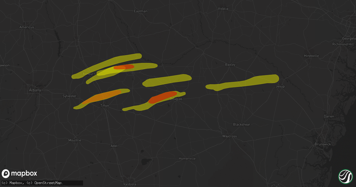 Hail map in Douglas, GA on March 3, 2019