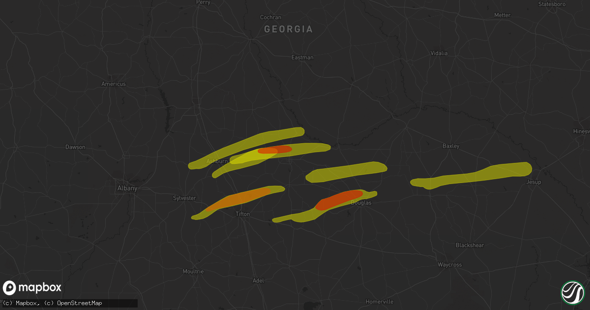 Hail map in Fitzgerald, GA on March 3, 2019