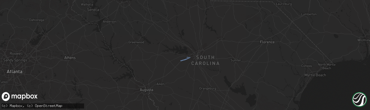 Hail map in Lexington, SC on March 3, 2019