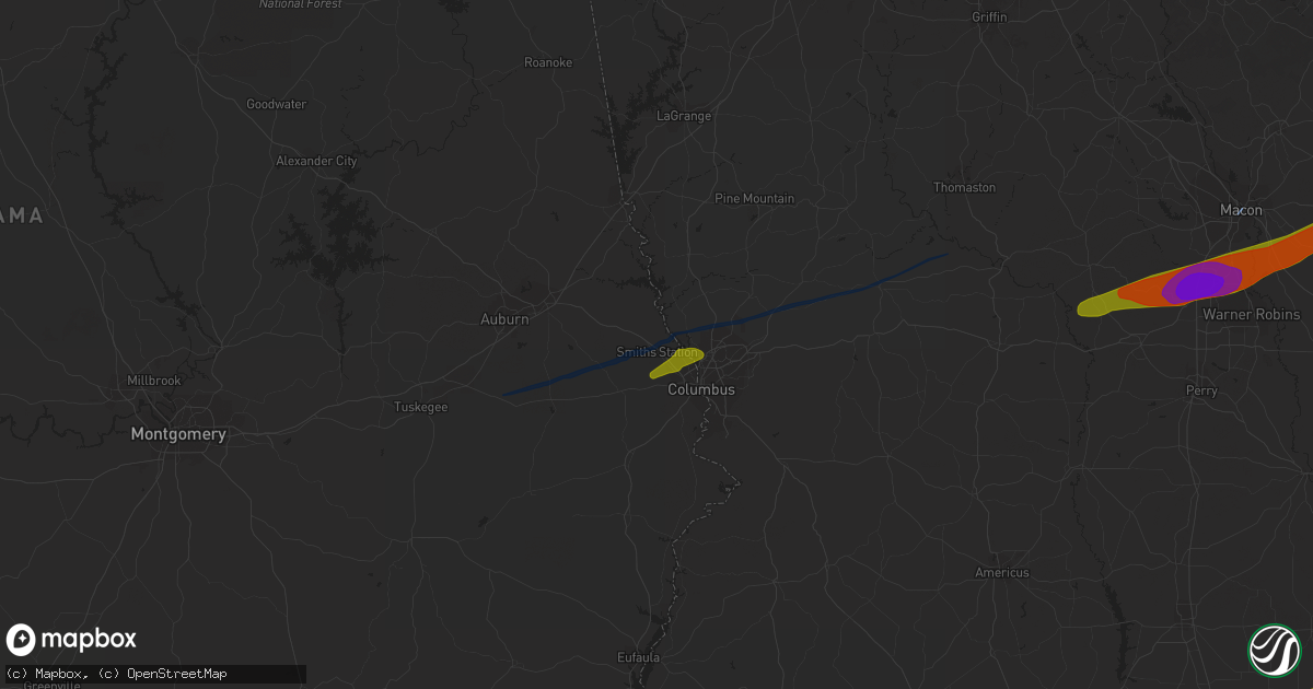 Hail map in Smiths Station, AL on March 3, 2019
