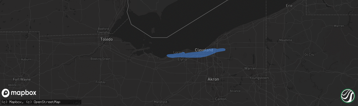 Hail map in Lorain, OH on March 3, 2020