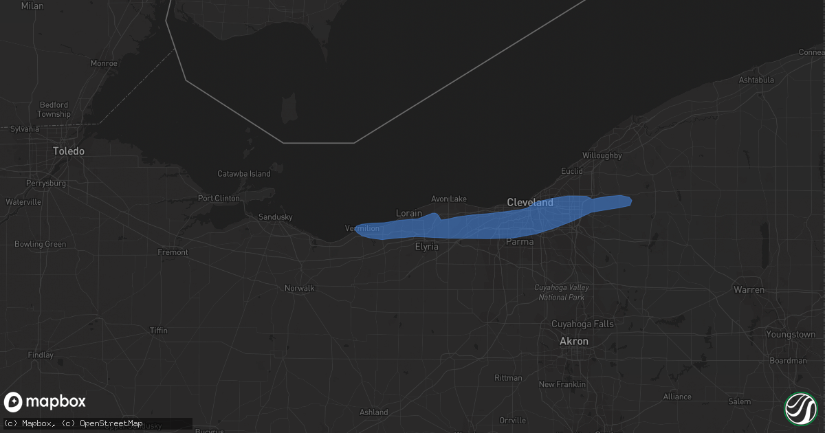 Hail map in Lorain, OH on March 3, 2020