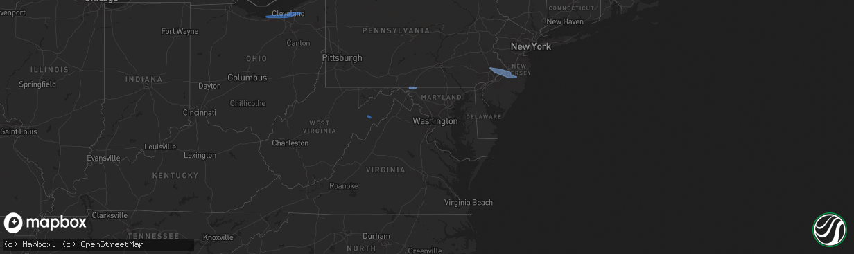 Hail map in Maryland on March 3, 2020