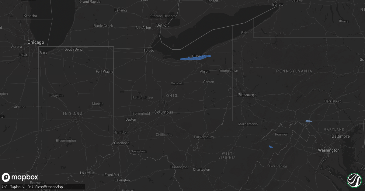 Hail map in Ohio on March 3, 2020