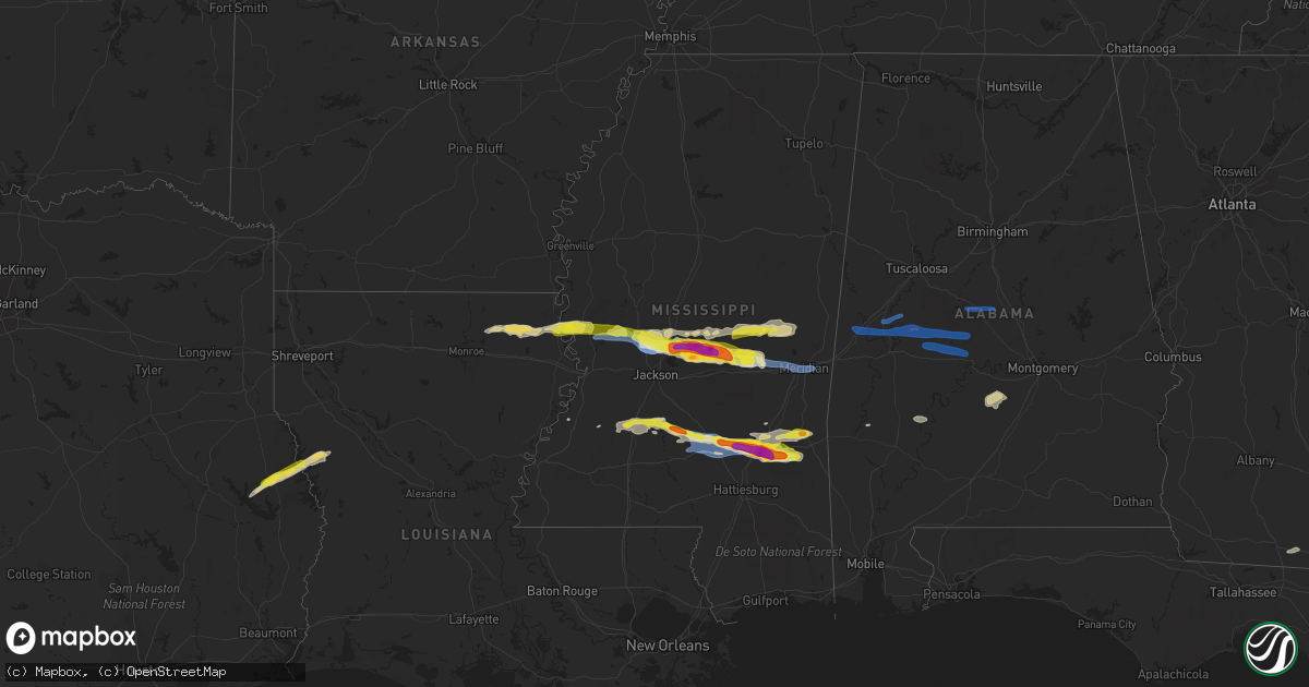 Hail map on March 3, 2020