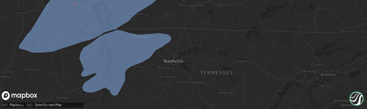 Hail map in Frankfort, KY on March 3, 2023