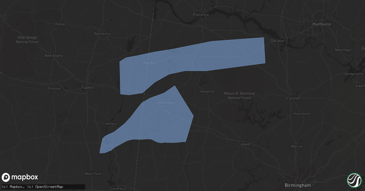 Hail map in Guin, AL on March 3, 2023