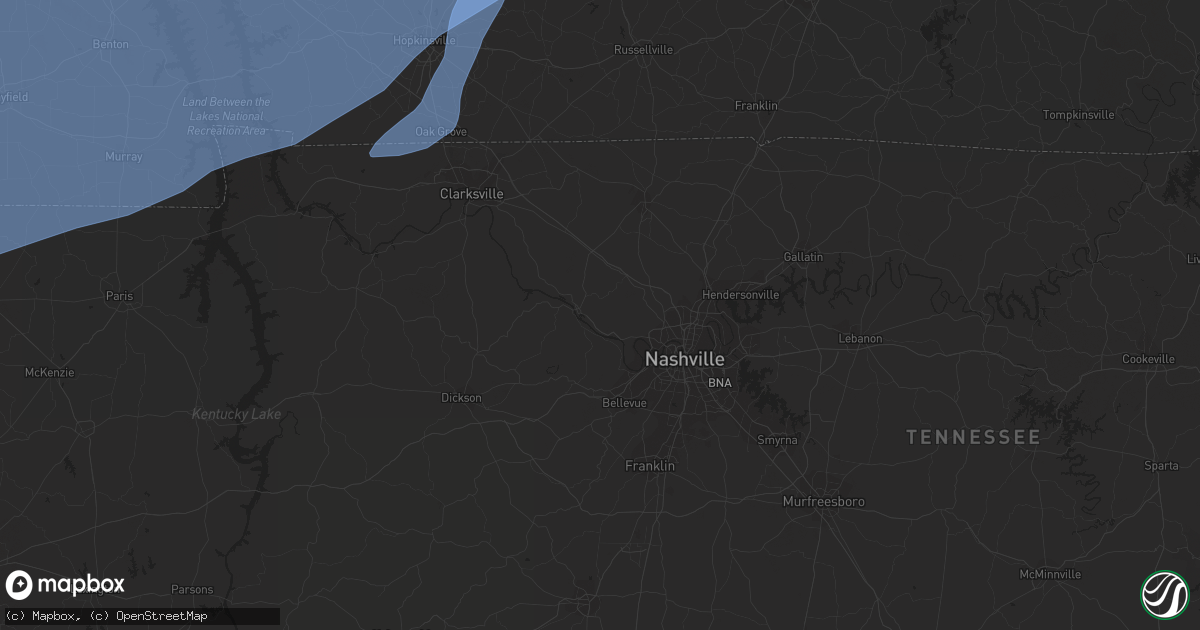 Hail map in Henderson, KY on March 3, 2023