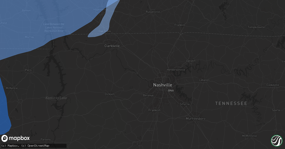 Hail map in Jackson, TN on March 3, 2023