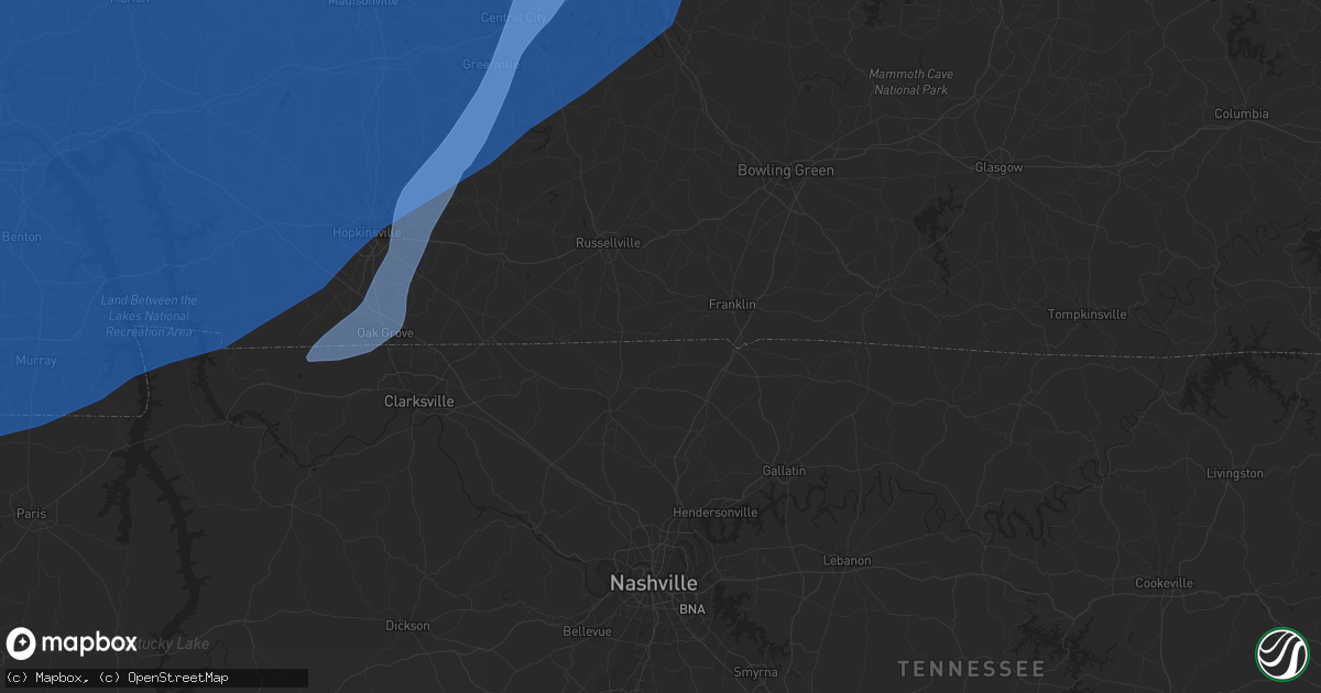 Hail map in Madisonville, KY on March 3, 2023