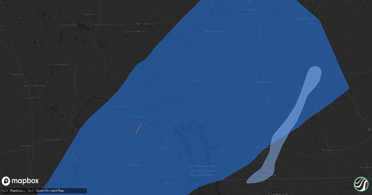 Hail map in Mayfield, KY on March 3, 2023