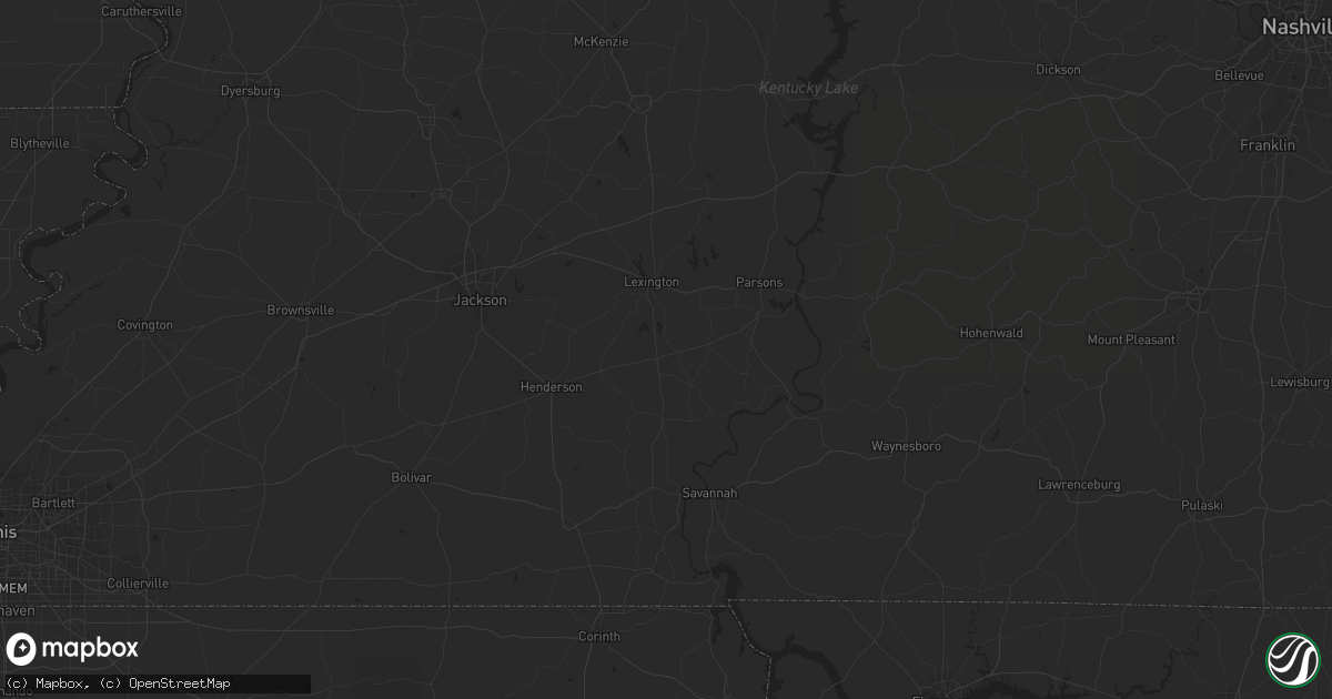 Hail map in Town Creek, AL on March 3, 2023
