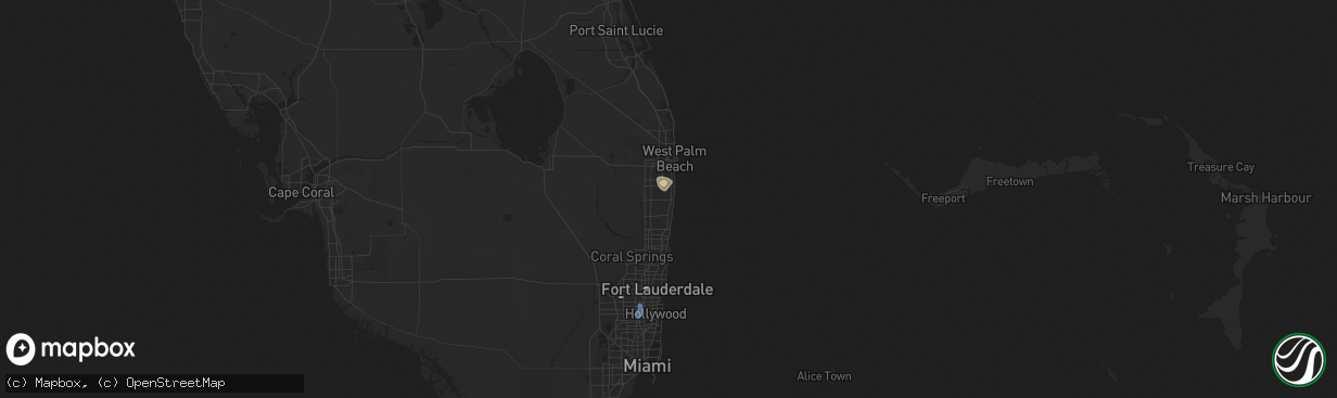 Hail map in Boynton Beach, FL on March 3, 2024