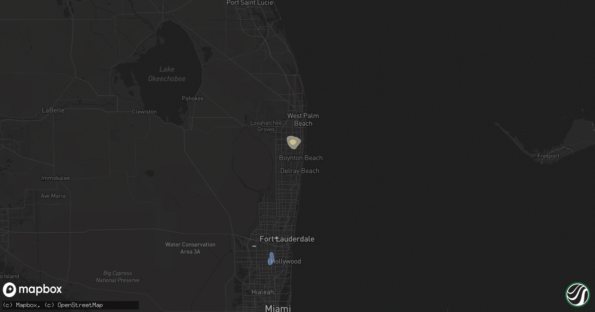 Hail map in Boynton Beach, FL on March 3, 2024