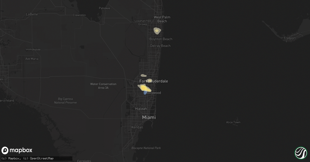Hail map in Fort Lauderdale, FL on March 3, 2024