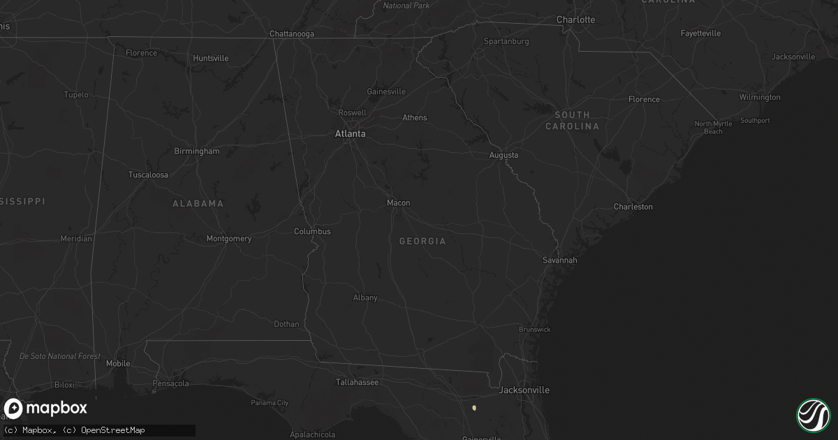 Hail map in Georgia on March 3, 2024