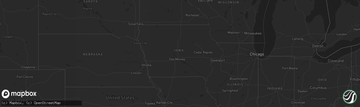 Hail map in Iowa on March 3, 2024