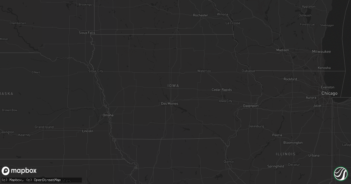 Hail map in Iowa on March 3, 2024