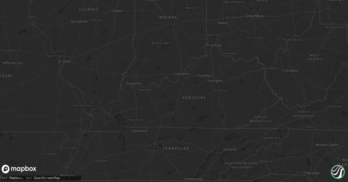 Hail map in Kentucky on March 3, 2024