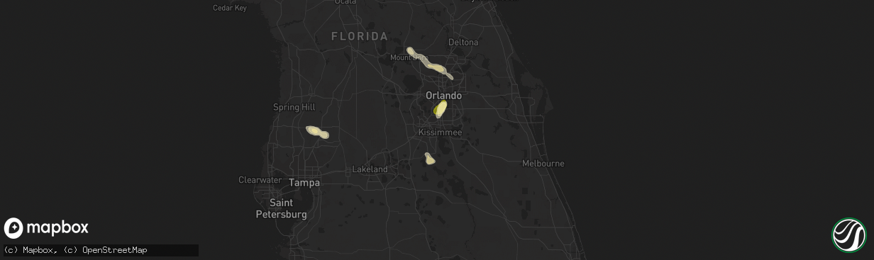 Hail map in Kissimmee, FL on March 3, 2024