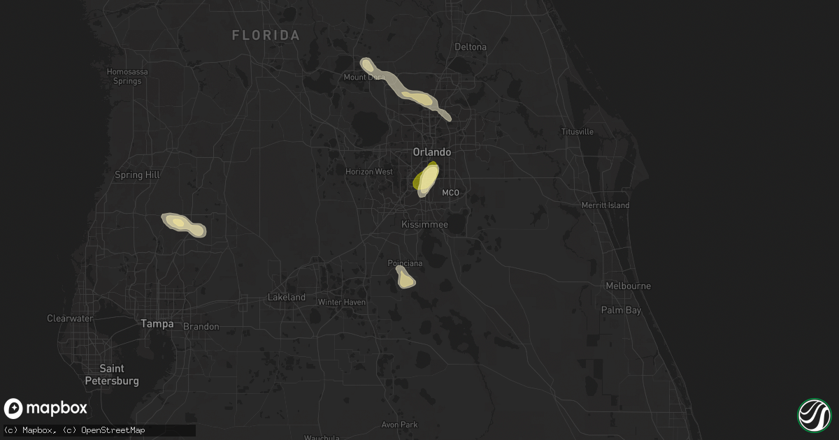 Hail map in Kissimmee, FL on March 3, 2024