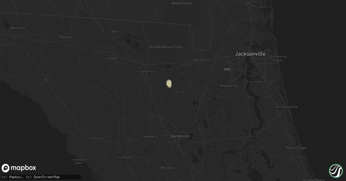 Hail map in Lake Butler, FL on March 3, 2024