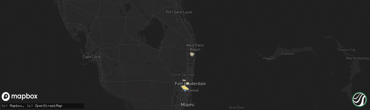Hail map in Lake Worth, FL on March 3, 2024