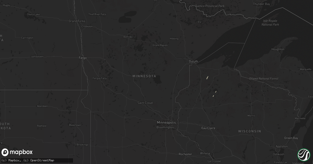 Hail map in Minnesota on March 3, 2024