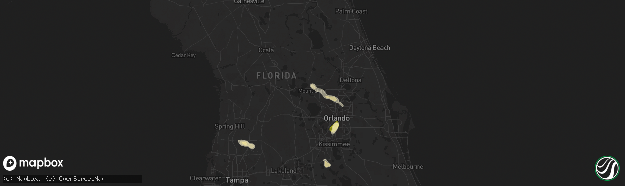 Hail map in Mount Dora, FL on March 3, 2024