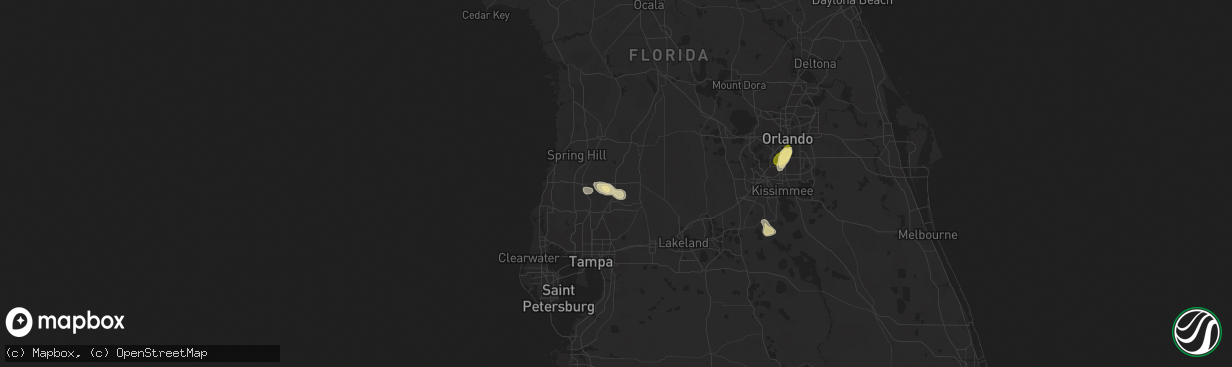 Hail map in San Antonio, FL on March 3, 2024