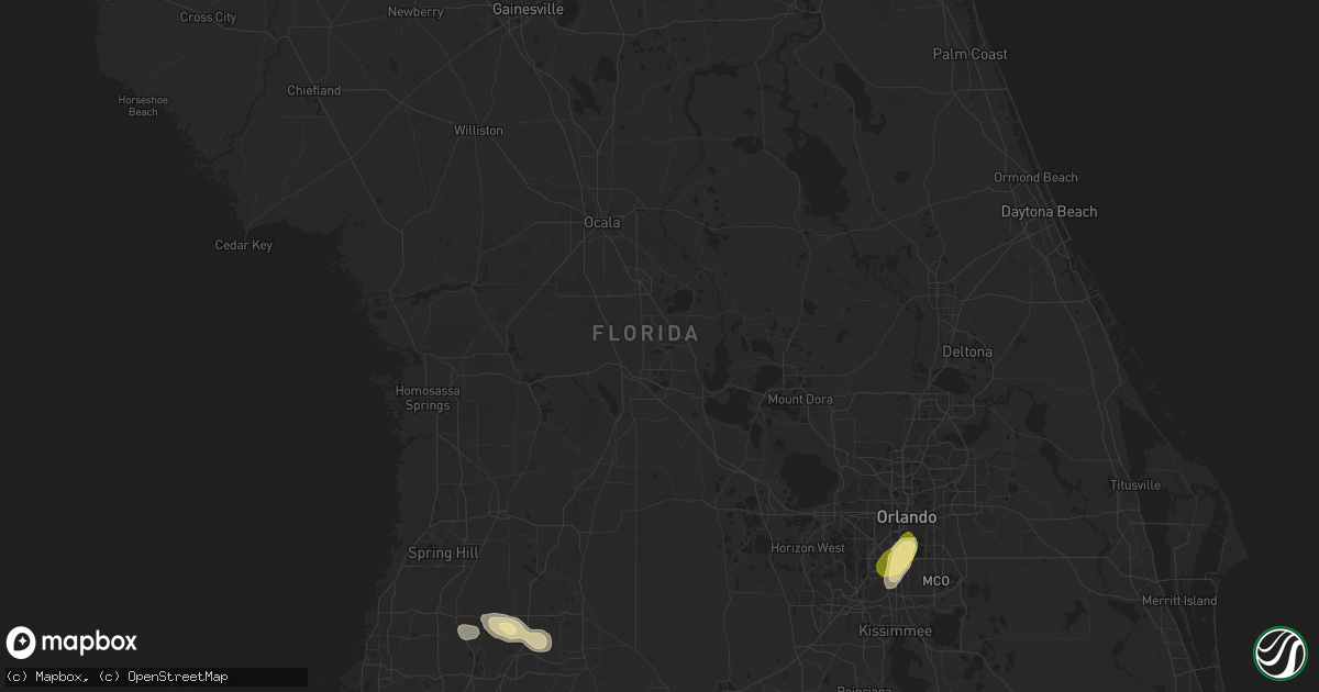 Hail map in The Villages, FL on March 3, 2024