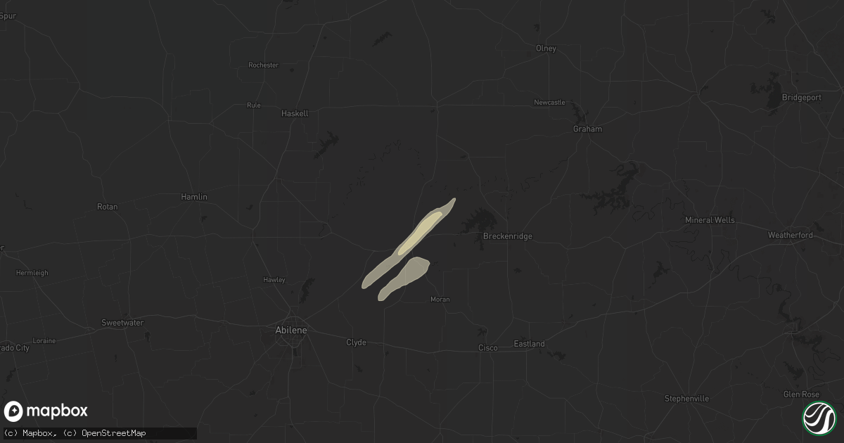 Hail map in Albany, TX on March 3, 2025