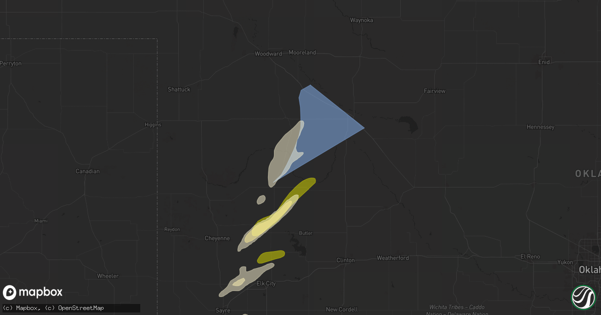 Hail map in Camargo, OK on March 3, 2025
