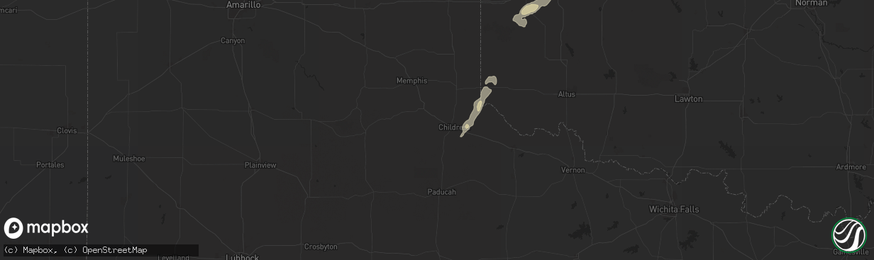 Hail map in Childress, TX on March 3, 2025