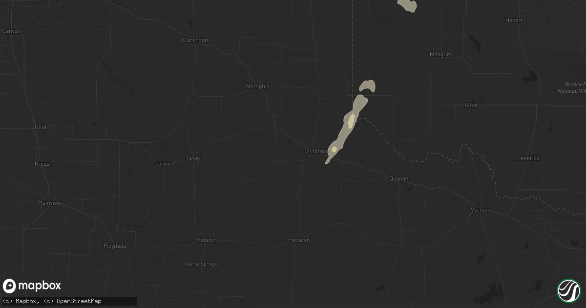 Hail map in Childress, TX on March 3, 2025