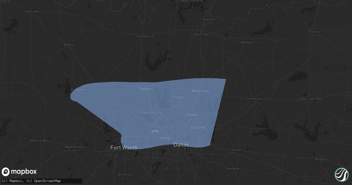 Hail map in Frisco, TX on March 3, 2025