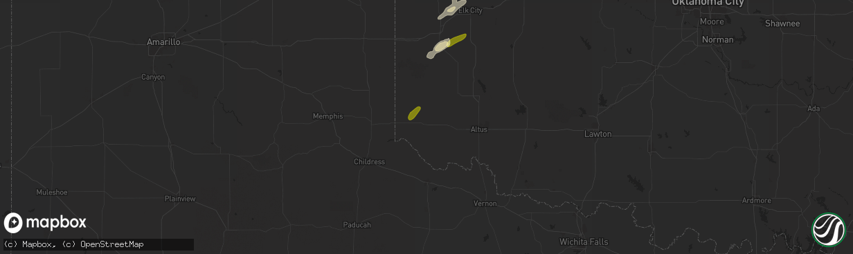 Hail map in Gould, OK on March 3, 2025