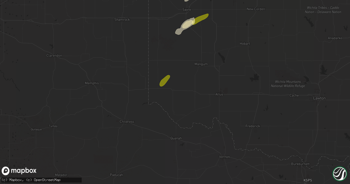 Hail map in Gould, OK on March 3, 2025