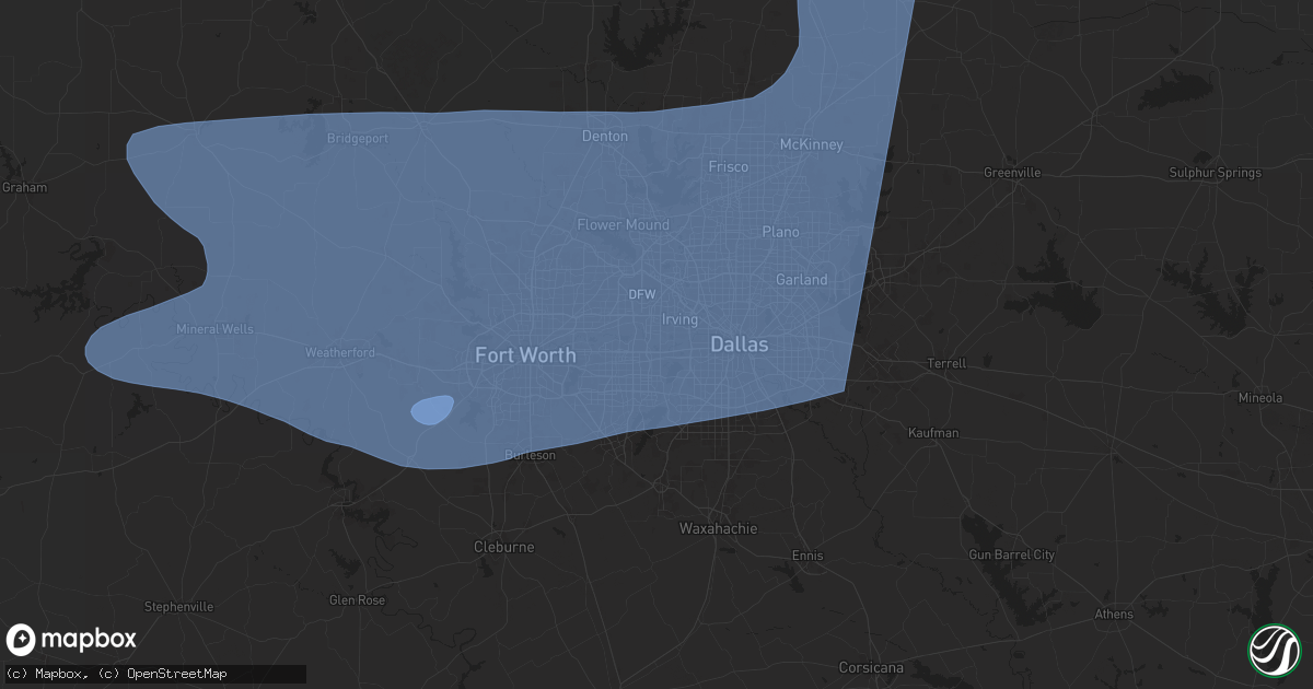 Hail map in Grand Prairie, TX on March 3, 2025