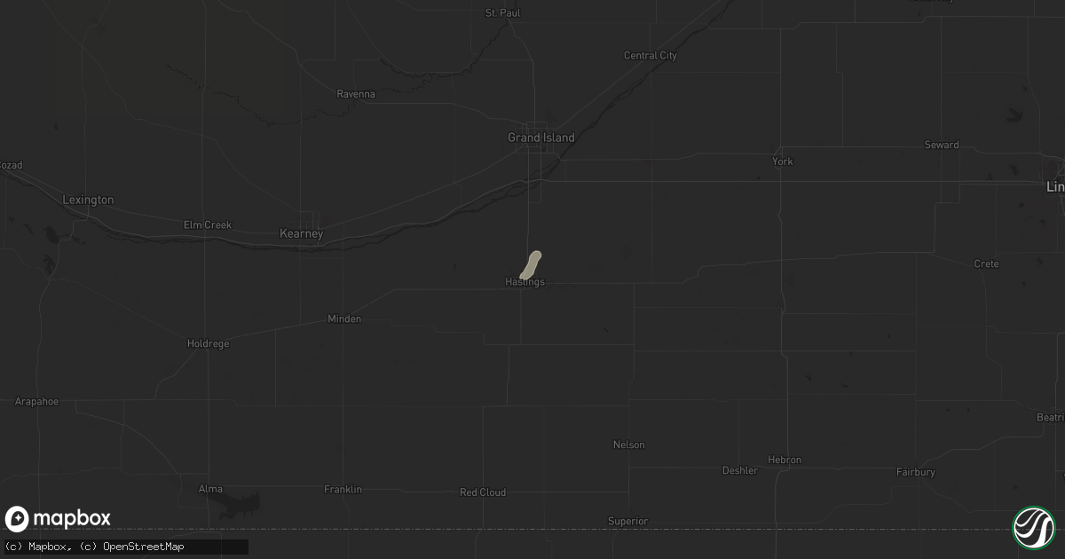 Hail map in Hastings, NE on March 3, 2025