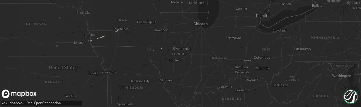 Hail map in Illinois on March 3, 2025