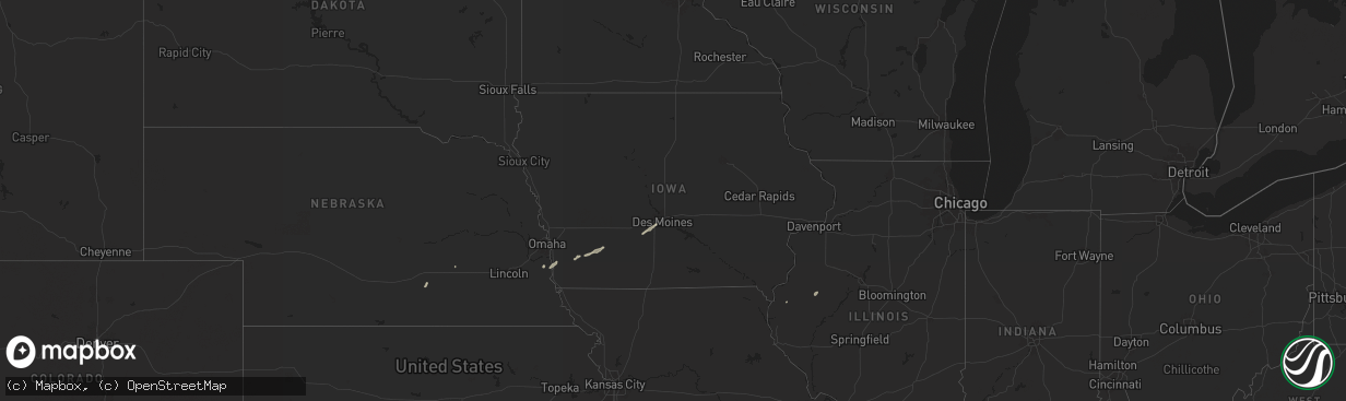 Hail map in Iowa on March 3, 2025