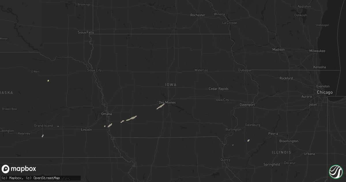 Hail map in Iowa on March 3, 2025