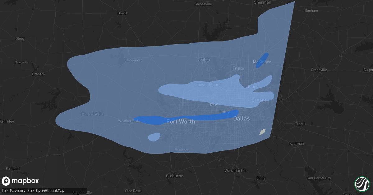 Hail map in Keller, TX on March 3, 2025