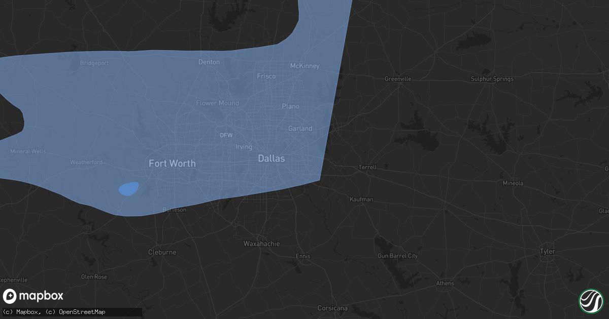 Hail map in Mesquite, TX on March 3, 2025