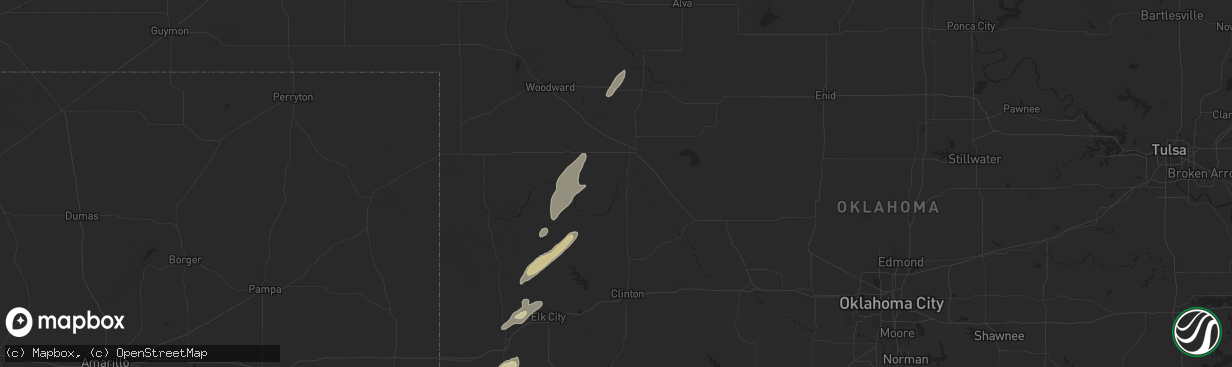 Hail map in Taloga, OK on March 3, 2025