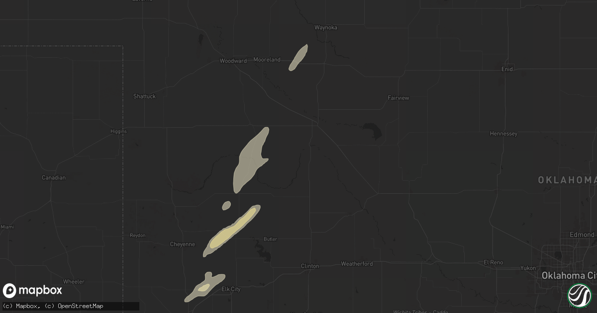 Hail map in Taloga, OK on March 3, 2025