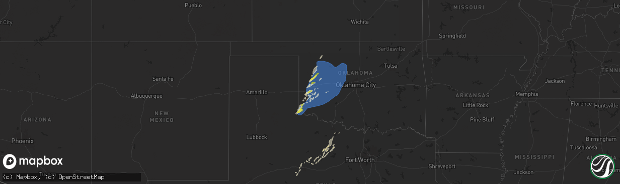 Hail map on March 3, 2025