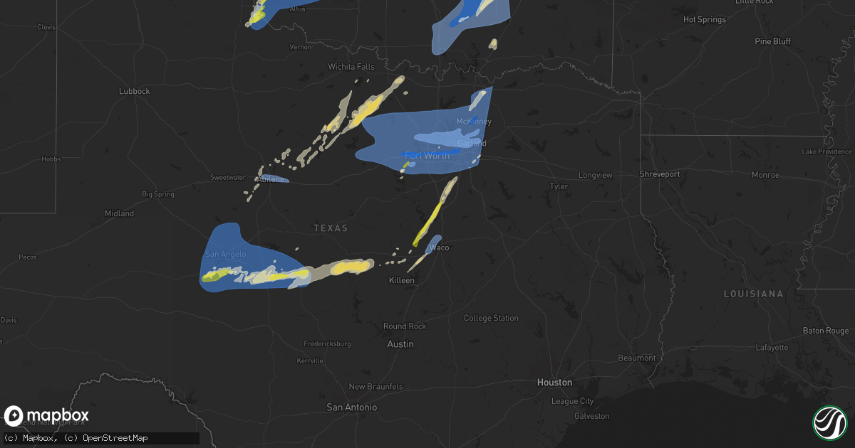 Hail map on March 3, 2025