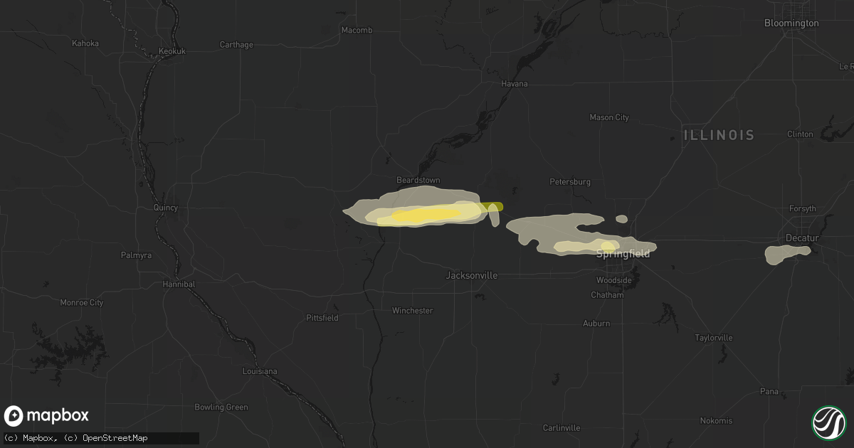Hail map in Arenzville, IL on March 3, 2026